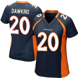 Women's Brian Dawkins Denver Broncos No.20 Game Alternate Jersey - Navy Blue