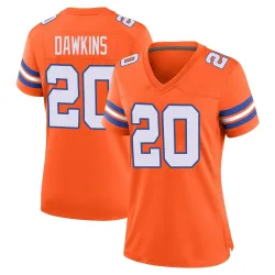 Women's Brian Dawkins Denver Broncos No.20 Game Alternate Mile High Collection 1977 Throwback Jersey - Orange