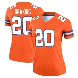 Women's Brian Dawkins Denver Broncos No.20 Legend Alternate Mile High Collection 1977 Throwback Jersey - Orange
