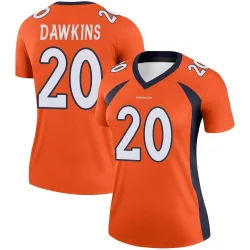 Women's Brian Dawkins Denver Broncos No.20 Legend Jersey - Orange