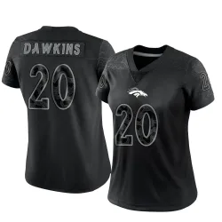 Women's Brian Dawkins Denver Broncos No.20 Limited Reflective Jersey - Black