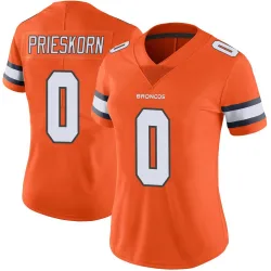 Women's Caden Prieskorn Denver Broncos No.0 Limited Color Rush Vapor Untouchable Jersey - Orange