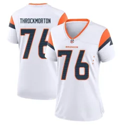 Women's Calvin Throckmorton Denver Broncos No.76 Game 2nd Jersey - White