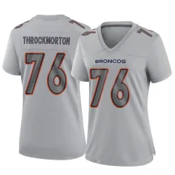 Women's Calvin Throckmorton Denver Broncos No.76 Game Atmosphere Fashion Jersey - Gray