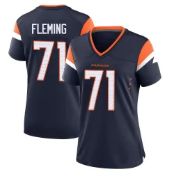 Women's Cam Fleming Denver Broncos No.71 Game Alternate Jersey - Navy