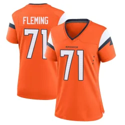Women's Cam Fleming Denver Broncos No.71 Game Jersey - Orange