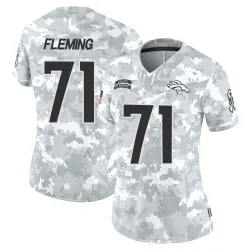 Women's Cam Fleming Denver Broncos No.71 Limited 2024 Salute to Service Jersey - Arctic Camo