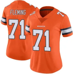 Women's Cam Fleming Denver Broncos No.71 Limited Color Rush Vapor Untouchable Jersey - Orange