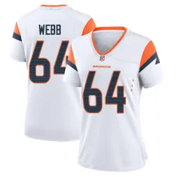 Women's Clay Webb Denver Broncos No.64 Game 2nd Jersey - White