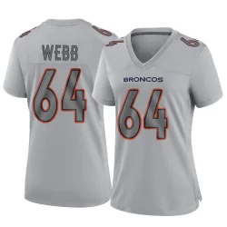 Women's Clay Webb Denver Broncos No.64 Game Atmosphere Fashion Jersey - Gray