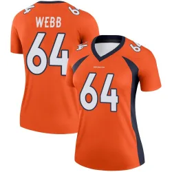 Women's Clay Webb Denver Broncos No.64 Legend Jersey - Orange
