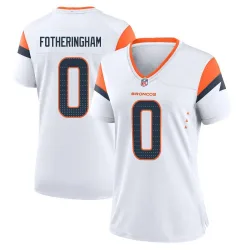 Women's Cole Fotheringham Denver Broncos No.0 Game 2nd Jersey - White