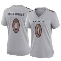 Women's Cole Fotheringham Denver Broncos No.0 Game Atmosphere Fashion Jersey - Gray