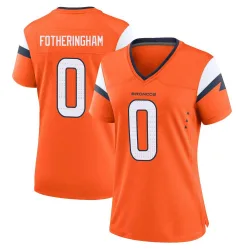 Women's Cole Fotheringham Denver Broncos No.0 Game Jersey - Orange