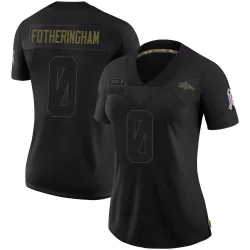 Women's Cole Fotheringham Denver Broncos No.0 Limited 2020 Salute To Service Jersey - Black