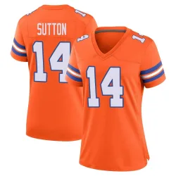 Women's Courtland Sutton Denver Broncos No.14 Game Alternate Mile High Collection 1977 Throwback Jersey - Orange