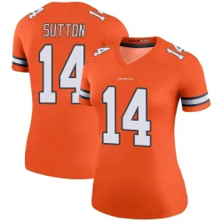 Women's Courtland Sutton Denver Broncos No.14 Legend Color Rush Jersey - Orange