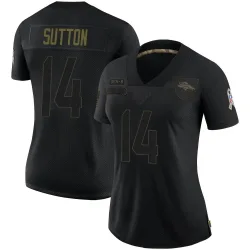 Women's Courtland Sutton Denver Broncos No.14 Limited 2020 Salute To Service Jersey - Black