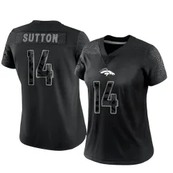 Women's Courtland Sutton Denver Broncos No.14 Limited Reflective Jersey - Black