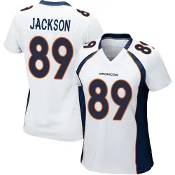 Women's Courtney Jackson Denver Broncos No.89 Game Jersey - White