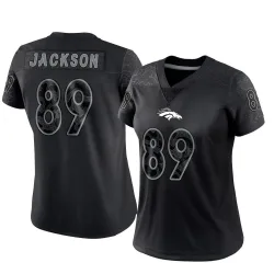 Women's Courtney Jackson Denver Broncos No.89 Limited Reflective Jersey - Black