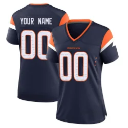 Women's Custom Denver Broncos No.00 Game Alternate Jersey - Navy
