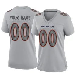 Women's Custom Denver Broncos No.00 Game Atmosphere Fashion Jersey - Gray