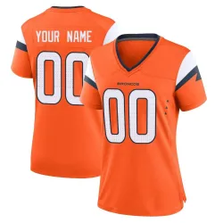 Women's Custom Denver Broncos No.00 Game Jersey - Orange