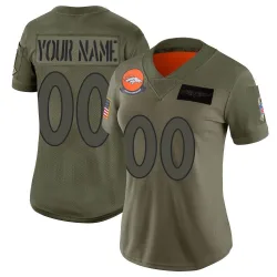 Women's Custom Denver Broncos No.00 Limited 2019 Salute to Service Jersey - Camo