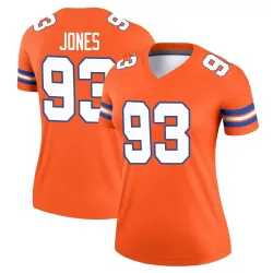 Women's D.J. Jones Denver Broncos No.93 Legend Alternate Mile High Collection 1977 Throwback Jersey - Orange