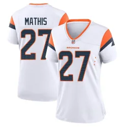 Women's Damarri Mathis Denver Broncos No.27 Game 2nd Jersey - White