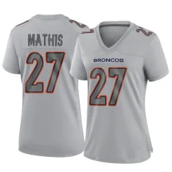 Women's Damarri Mathis Denver Broncos No.27 Game Atmosphere Fashion Jersey - Gray