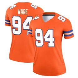 Women's DeMarcus Ware Denver Broncos No.94 Legend Alternate Mile High Collection 1977 Throwback Jersey - Orange
