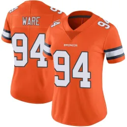 Women's DeMarcus Ware Denver Broncos No.94 Limited Color Rush Vapor Untouchable Jersey - Orange