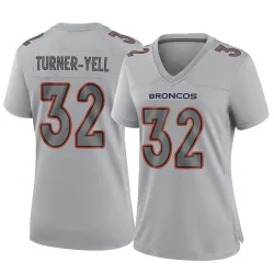 Women's Delarrin Turner-Yell Denver Broncos No.32 Game Atmosphere Fashion Jersey - Gray