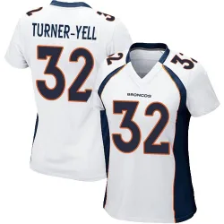 Women's Delarrin Turner-Yell Denver Broncos No.32 Game Jersey - White