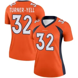 Women's Delarrin Turner-Yell Denver Broncos No.32 Legend Jersey - Orange