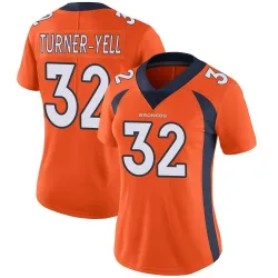 Women's Delarrin Turner-Yell Denver Broncos No.32 Limited Team Color Vapor Untouchable Jersey - Orange
