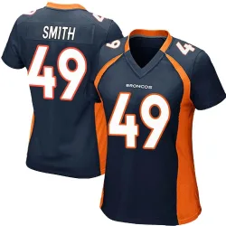 Women's Dennis Smith Denver Broncos No.49 Game Alternate Jersey - Navy Blue