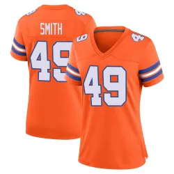 Women's Dennis Smith Denver Broncos No.49 Game Alternate Mile High Collection 1977 Throwback Jersey - Orange
