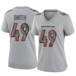 Women's Dennis Smith Denver Broncos No.49 Game Atmosphere Fashion Jersey - Gray