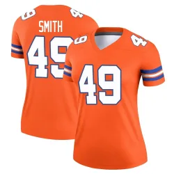 Women's Dennis Smith Denver Broncos No.49 Legend Alternate Mile High Collection 1977 Throwback Jersey - Orange