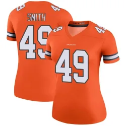 Women's Dennis Smith Denver Broncos No.49 Legend Color Rush Jersey - Orange