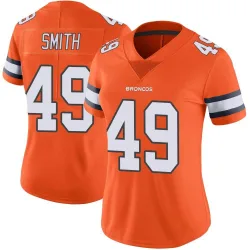 Women's Dennis Smith Denver Broncos No.49 Limited Color Rush Vapor Untouchable Jersey - Orange