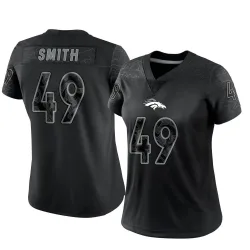 Women's Dennis Smith Denver Broncos No.49 Limited Reflective Jersey - Black