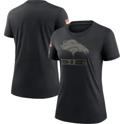 Women's Denver Broncos No. 2020 Salute To Service Performance T-Shirt - Black