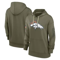 Women's Denver Broncos No. 2022 Salute to Service Performance Pullover Hoodie - Olive