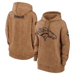 Women's Denver Broncos No. 2023 Salute to Service Pullover Hoodie - Brown