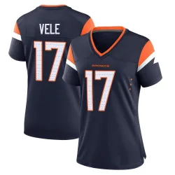 Women's Devaughn Vele Denver Broncos No.17 Game Alternate Jersey - Navy