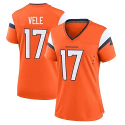 Women's Devaughn Vele Denver Broncos No.17 Game Jersey - Orange